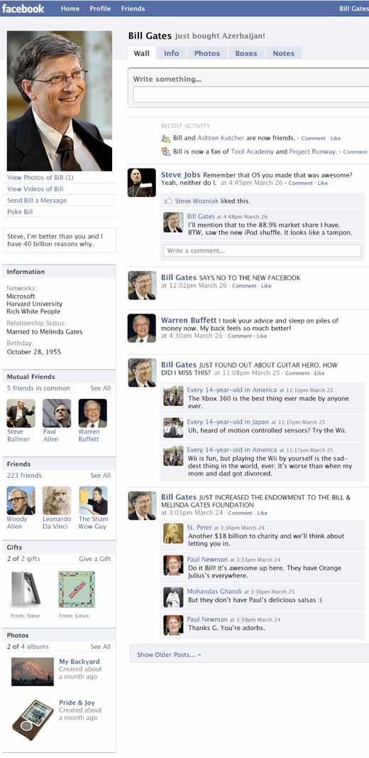 Bill Gates Facebook Page