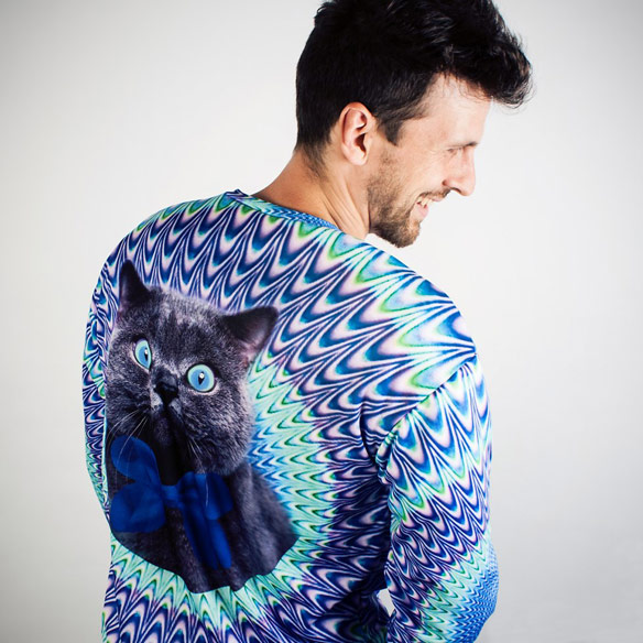 Psychedelic-Cat-Sweater-Back