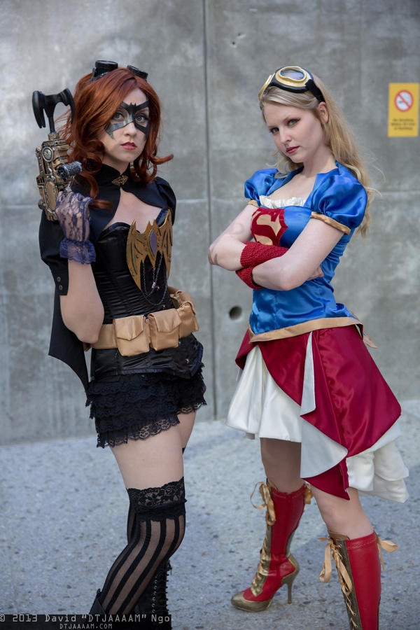 steampunk batgirl and supergirl