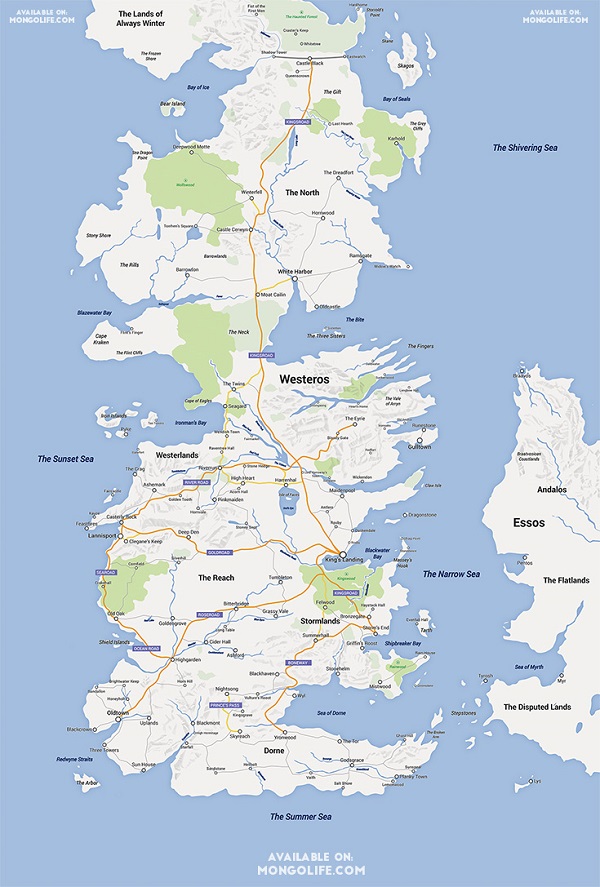 Westeros Google Map