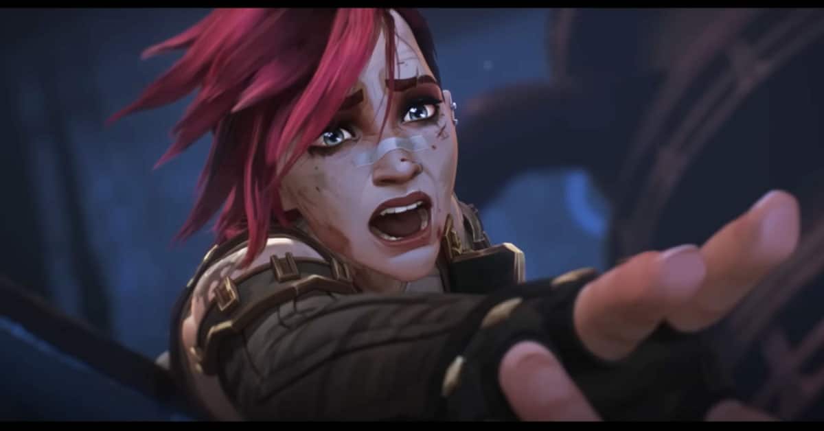 Vi from Arcane Season 2 extending her hand in a powerful moment from the trailer